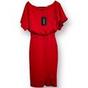 Pretty Little Thing Wrap Front Red Flutter Kimono Sleeve Midi Dress Size 8 NWT Photo 2