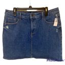 Old Navy Womens High Waisted Distressed Jean Skirt Size 16 Dark Destroyed New Photo 0