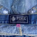 Victoria's Secret  Pink Denim Skirt Womens 2 XS Blue Mini Distressed Y2k Frayed Photo 8