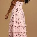 Lulus Fated for Love Pink Floral Print Pleated Halter Midi Dress Photo 1