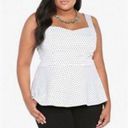 Torrid  Foil White Polka Dot Peplum Top Size 2x Retro Pin zip Photo 7