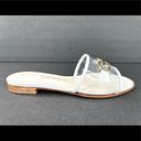 Salvatore Ferragamo  Rhodes Pvc Gancini Logo White Leather Flat Sandals Size US 5 Photo 3