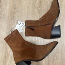 ZARA suede leather cowboy western southwestern ankle boots heels heeled Photo 6