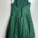 Weddington Way  Emerald Lace A-Line Ruffle Dress Halter Prom Winter Size 16 Photo 3