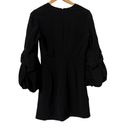 Alexis  Fia Plunging Black Balloon Ruffle Long Sleeve Dress Photo 4