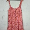 American Eagle  Pink Orange Floral Peplum Ruffle Hem Mini Strap Dress XXL Photo 0