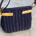 Vintage Blue Wicker Handbag Photo 5
