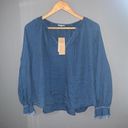 Splendid NWT  blue chambray peasant top Photo 1