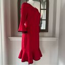Krass&co NY &  Stretch Red Bell-Sleeve Dress w/Black Trim, Size M Photo 4