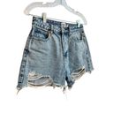 Princess Polly  High Waisted Distressed Jean Shorts Size: 4 Photo 1