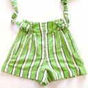 Topshop NWT  Green Stripe Shorts, size 2 Photo 1