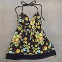 American Vintage Akoya Y2K Indie Hippie Floral Boho Padded halter top womens size L Photo 5