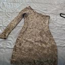 GUESS Gold One Sleeve Mini Dress Photo 2