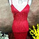 City Triangles  Fringe Mini Dress - Red - size XS Photo 2