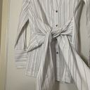 Brochu Walker  Striped White button down crewe wrap top size xs Photo 3