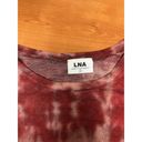 LNA  Red Pink Tie Dye Crew Neck Rayon Blend Long Sleeve Lightweight Top Size S Photo 3