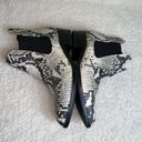 Steve Madden  Boots Womens 5.5M Black Cream Barrel Snakeskin Ankle Booties Photo 3