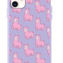 iPhone 13 Black Purple Pink Alpaca Phone Case Photo 0