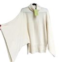 DKNY  Kimono Sleeve Ribbed Hem 100% Wool Turtleneck Sweater Cream Women's P/S Photo 1