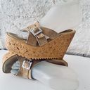 sbicca Horizon Sandals Size 6M Suede Beige Casual Wedge Sandals for Women Photo 3