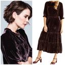 Ulla Johnson  Velvet Midi Dress Womens Size 6 Plum Mulberry Blogger Celeb Style Photo 3