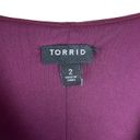 Torrid Plus 2 Solid Purple Long Sleeve Surplice Midi Flowy V-Neck Dress Photo 2