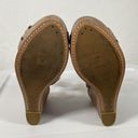 Frye Women's  Corrina stitch Taupe Leather Sling Back Wedge Sandals Sz 8.5M Photo 12