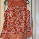 Sigrid Olsen  Orange/Pink Floral embroidered sleeveless blouse top size medium Photo 2