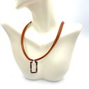 Ralph Lauren LAUREN  Leather Coil Link Pendant Necklace Photo 4