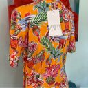 ZARA New NWT  Women Dress Size Small S Tropical Print Adjustable Cut Out Sides Photo 3