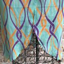 fab'rik  Blouse Small? Sheer Swing Back Flowy Abstract Artsy Festive Retr… Photo 4