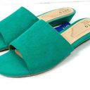 Apt. 9  Bellus Bright Green Faux Suede Wedge Mules Slide Sandals Photo 0