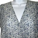 Madewell   Georgette Ruffle-Sleeve Peplum Top Blue & White EUC Size Medium Photo 1