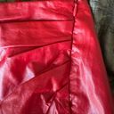 Pitaya Red Leather Mini Skirt Photo 4