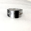 Onyx Vintage Mother of Pearl Black  Marcasite Sterling Silver Ring Photo 7