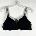 Juicy Couture  38C Bra Push Up Black Lace Underwire Support Adjustable Strap 1250 Photo 8