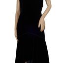 Natori Josie  Black Silk Blend Velvet One Shoulder Dress Size 6 NWT $695 Photo 3