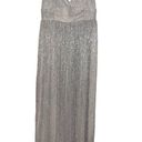 LINI KATHERINE DRESS CHAMPAGNE GLITTER MAXI FORMAL GOWN SLEEVELESS V NECK MEDIUM Photo 2