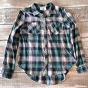 Daytrip Long Sleeve Flannel Shirt Size: M Color: Navy/Green Photo 0