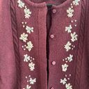 Eddie Bauer Vintage  Maroon Lambs Wool Cardigan Sweater Photo 1