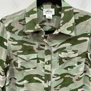 Ariat Button Down Chiffon Sheer Long Sleeve Green Camo Top  Size Small Photo 3