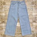 Wishlist NWT  Jeans Lucca Wide Leg Raw Hem Light Wash Denim Photo 4