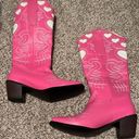 Woman’s Size 9 Pink Heart Cowgirl Boots Photo 0