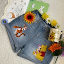 Disney embroidered Winnie the Pooh denim high waist shorts Photo 6