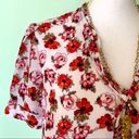 Maison Jules  Floral Ruffle Neck Blouse Top M Photo 1