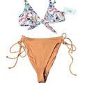 Daisy NWT Dippin 's Bikini Carmel High Waisted Tie Bottoms Floral KnotTop S Photo 0