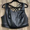 Torrid  Active Coated Black Faux Leather Strappy Back Low Impact Sports Bra 3X 22 Photo 0