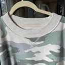 Aerie camo crewneck oversized pullover ribbed beige sage camouflage sweater Photo 8