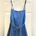 SheIn  medium wash blue denim bell bottom overalls Sz 2XL Photo 2