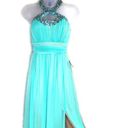 Jodi Kristopher  Seafoam Halter Backless Dress 3 Photo 0